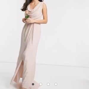 ASOS DESIGN Bridesmaid Cowl Front in Blush